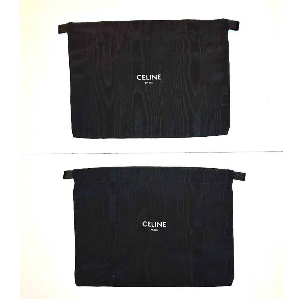 CELINE Paris Final Markdown! Black, Drawstring, Dust, Travel, Store Bags Set 2